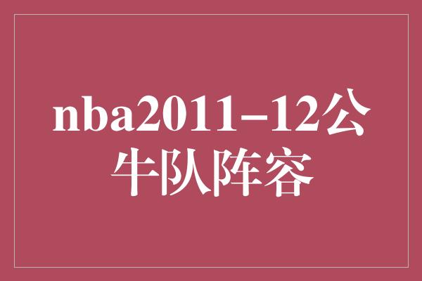 nba2011-12公牛队阵容